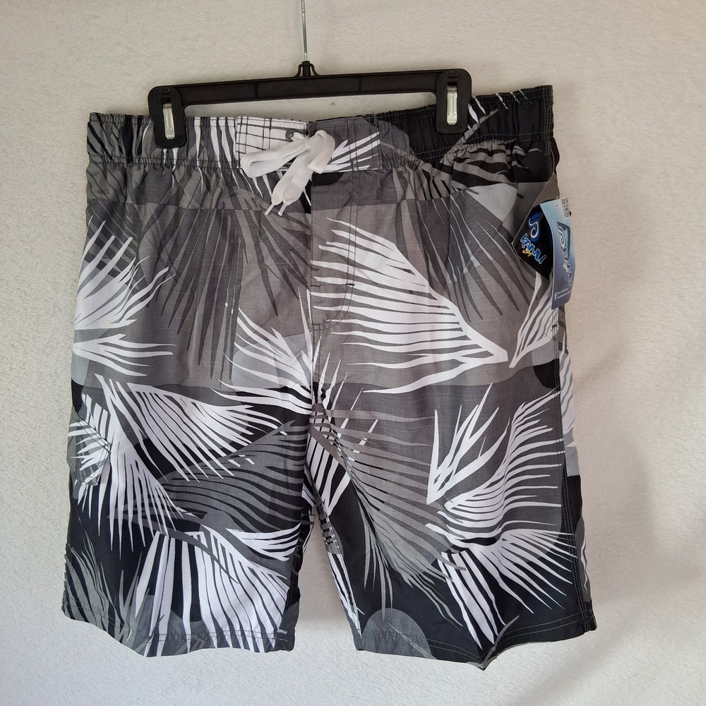 KANU Surf Men's Cargo Board Shorts Swim Trunks X-Large Black‎ Ivy Print